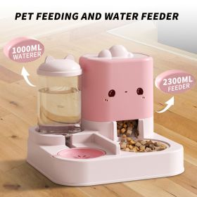 1 Piece Cartoon Cloud Cat Eat Feeding And Water Feeding Integrated Cat And Dog Universal Pet Essential Item For Home And Travel (Option: Pink)