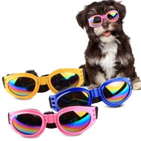 Pet Sunglasses For Dog & Cat; Foldable Dog Glasses For Outdoor; Cat Sunglasses; Pet Accessories (Color: PINK, size: One-size)