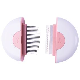 Pet Life 'LYNX' 2-in-1 Travel Connecting Grooming Pet Comb and Deshedder (Color: PINK, size: large)