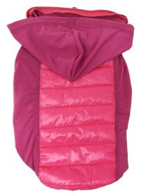 Pet Life 'Apex' Lightweight Hybrid 4-Season Stretch and Quick-Dry Dog Coat w/ Pop out Hood (Color: PINK, size: small)