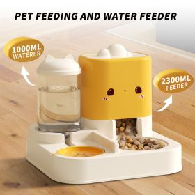 1 Piece Cartoon Cloud Cat Eat Feeding And Water Feeding Integrated Cat And Dog Universal Pet Essential Item For Home And Travel (Option: Yellow)